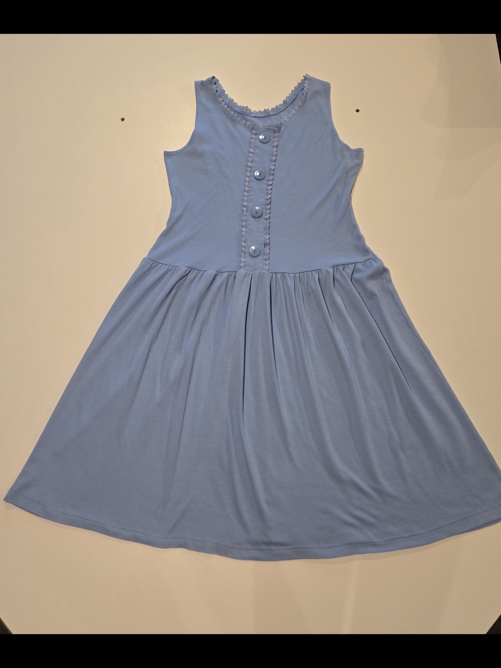 Womens XL Light Blue Sleeveless Button-Front Dress